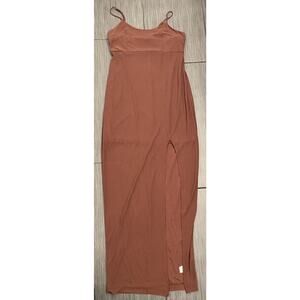 wild fable Rust Brown Maxi Slip Dress with Side Slit